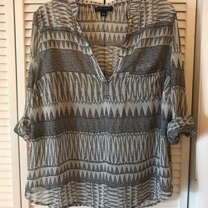 Forever 21 Plus Black and White Breezy Aztec Top